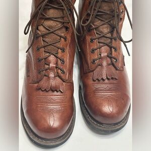 Justin steel toe lace up work boots